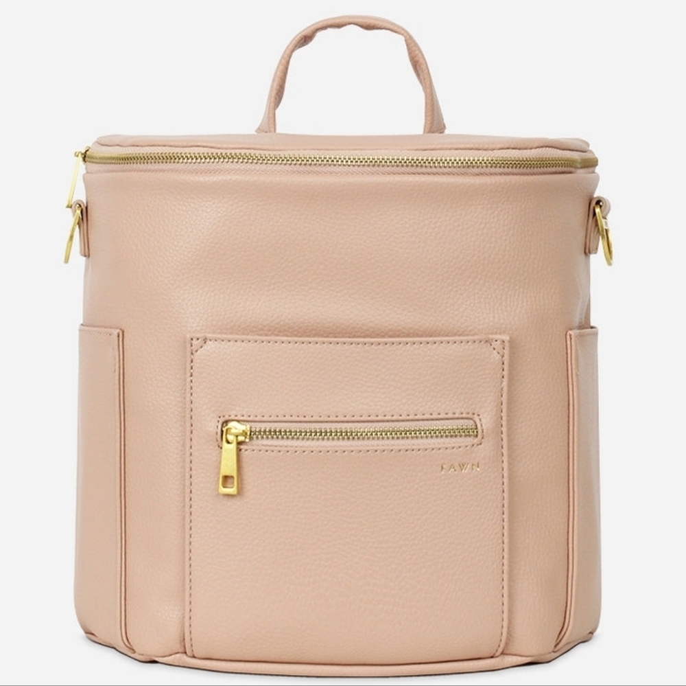 Fawn Design Mini Backpack Diaper Bag & Cosmetic Case- Warm Blush Pink - Picture 2 of 15